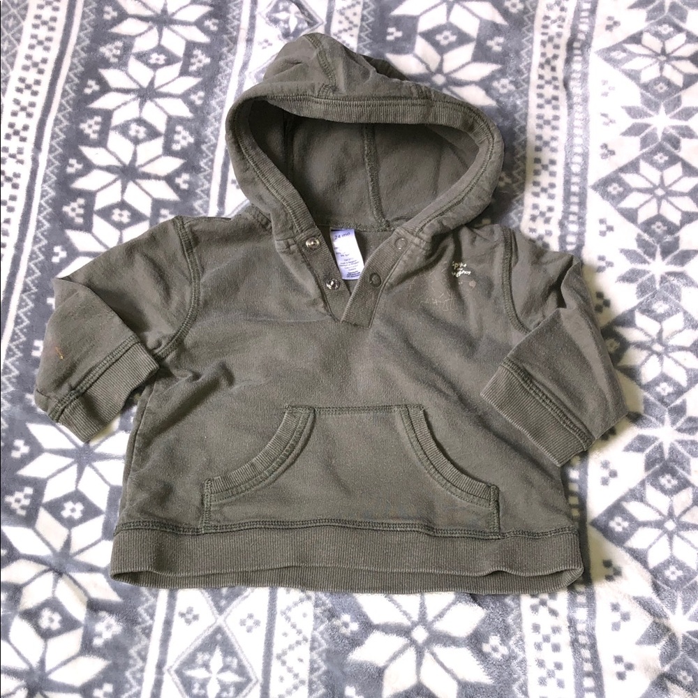 George Olive Hooded Pullover Sweatshirt